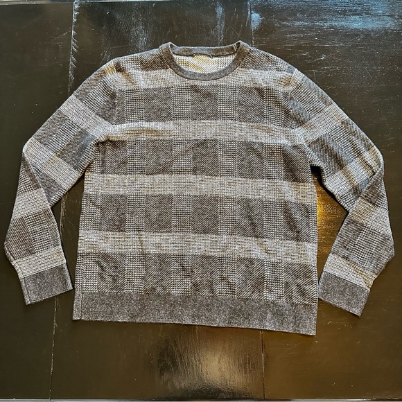 Gray XXL Crewneck Sweater Wool Blend Short Wide Dad Grandpa - Picture 1 of 8